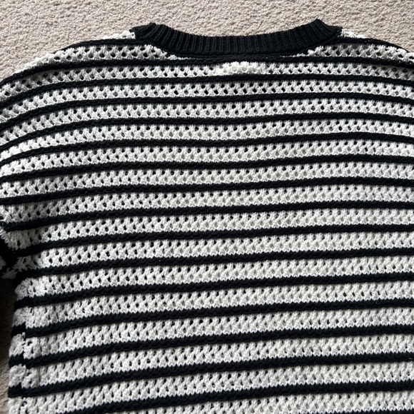 Aeropostale Women Cable Knit Cropped Pullover Sweater Top Long Sleeve Striped XS - Picture 10 of 11